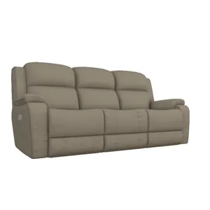 Dorian Power Reclining Sofa w/ Headrest - i-Rivers Fossil