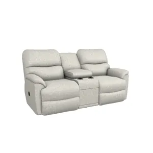 Trouper Reclining Loveseat w/ Console - i-Northwest Dove