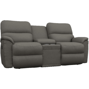 Brooks Reclining Loveseat w/ Console - Charcoal