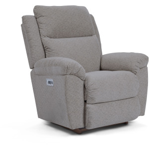 Joel Power Rocking Recliner w/ Head Rest & Lumbar - Social Club Stone