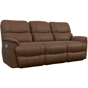 Trouper Power Reclining Sofa w/ Headrest & Lumbar - Titan Cinnamon