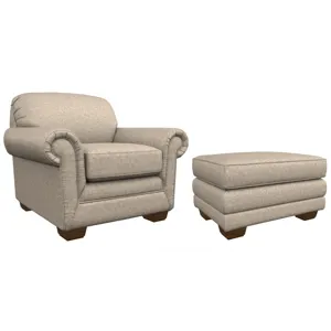 Mackenzie Chair & Ottoman - Fairfax Mocha