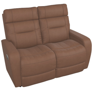 Baron Power Wall Reclining Loveseat w/ Headrest, Lumbar, & Dual Wireless Remote