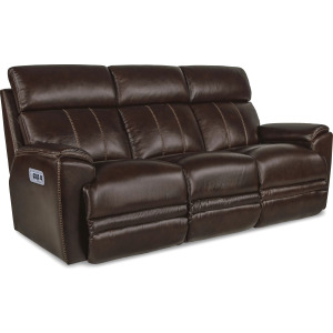 Talladega Power Reclining Sofa w/ Headrest, Lumbar & Dual Wireless Remote - Chestnut