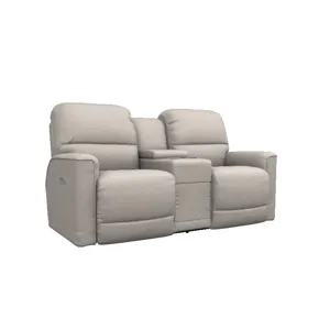 Cade Power Reclining Loveseat w/ Headrest &amp; Console - i-Gellar Marble