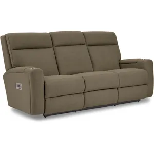 Ovation AudioLuxe Power Wall Reclining Sofa w/ Headrest, Lumbar &amp; Storage Drawer