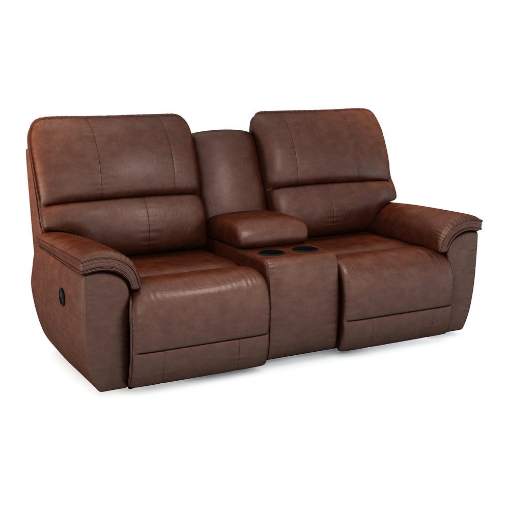 Norris Reclining Loveseat w/ Console 490771 by LaZBoy Furniture at