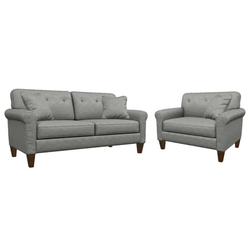 Laurel Sofa & Chair 1/2 Set - Charcoal