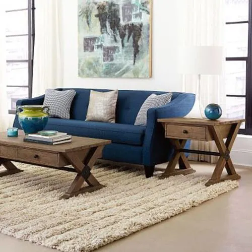 Reclamation Trestle Drawer End Table