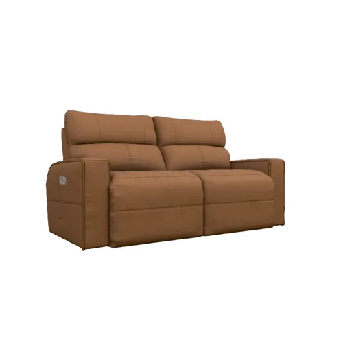 Maddox Power Reclining 2-Seat Sofa w/ Headrest & Wireless Remote - Topflight Camel