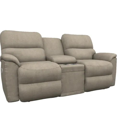 Brooks Power Reclining Sofa w/ Console Headrest, Lumbar & Wireless Remote - Doritt Birch
