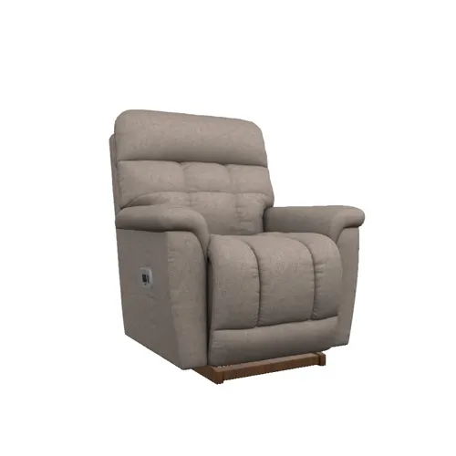 Fulton Power Rocking Recliner w/ Headrest, Lumbar, & Wireless Remote - Tennant Mushroom