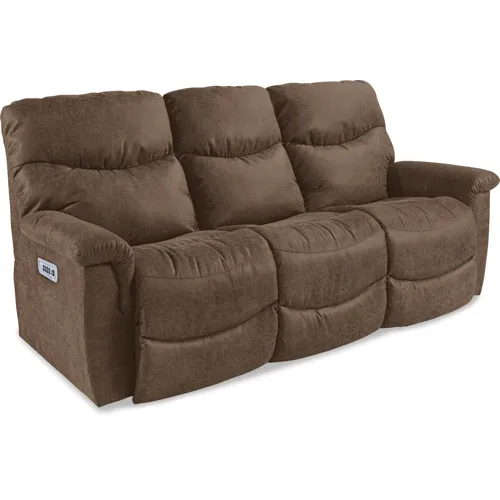 James Power Reclining Sofa w/ Headrest & Lumbar