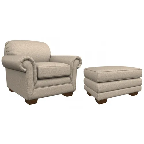 Mackenzie Chair & Ottoman - Fairfax Mocha