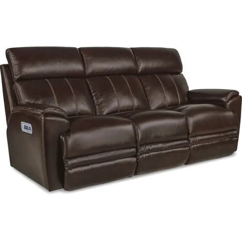 Talladega Power Reclining Sofa w/ Headrest, Lumbar & Dual Wireless Remote - Chestnut