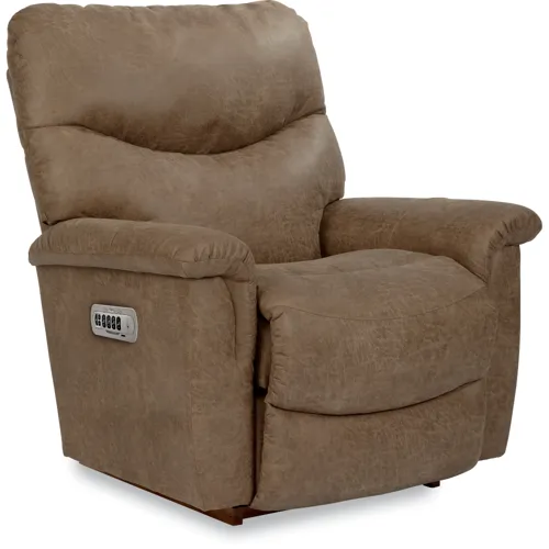 James Power Rocking Recliner w/ Headrest and Lumbar w/Wireless Remote