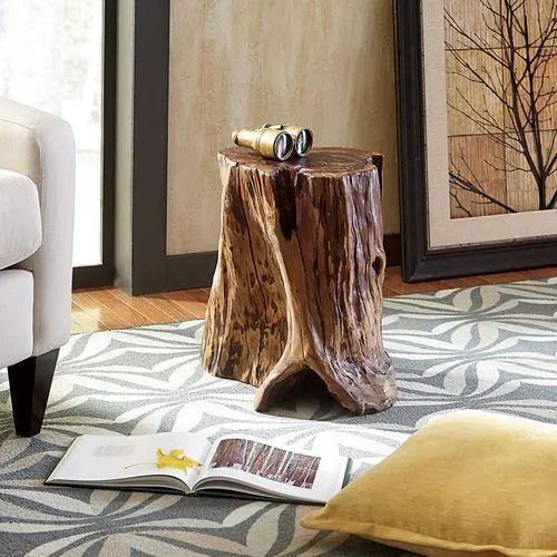 Hidden Treasures Tree Trunk Accent Table