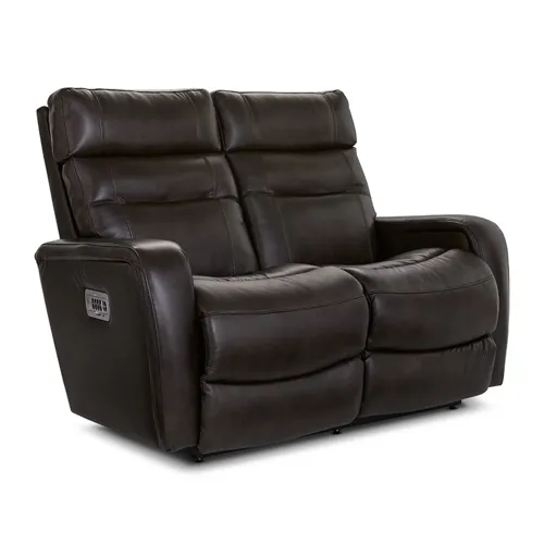 Baron Power Wall Reclining Loveseat w/ Headrest, Lumbar, & Dual Wireless Remote