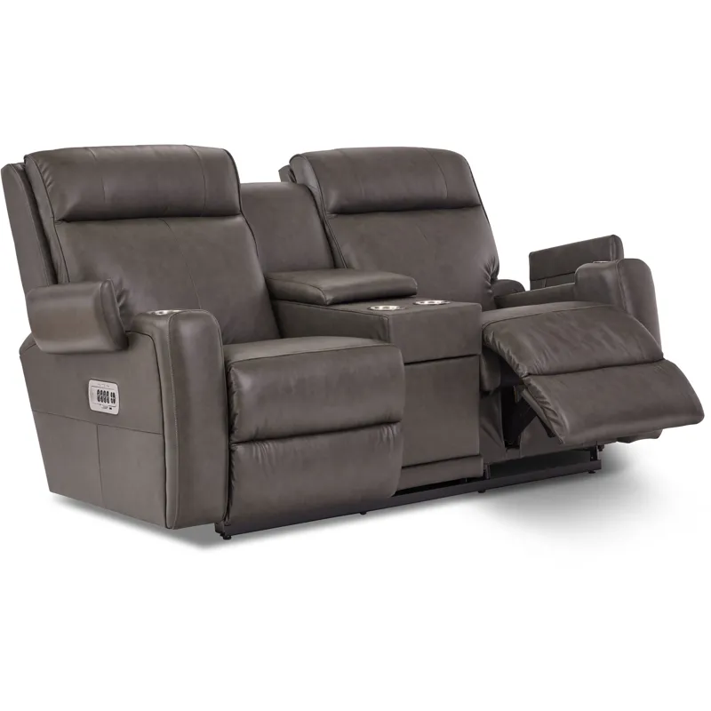 Ovation AudioLuxe Power Wall Reclining Loveseat w/ Console, Headrest &amp; Lumbar
