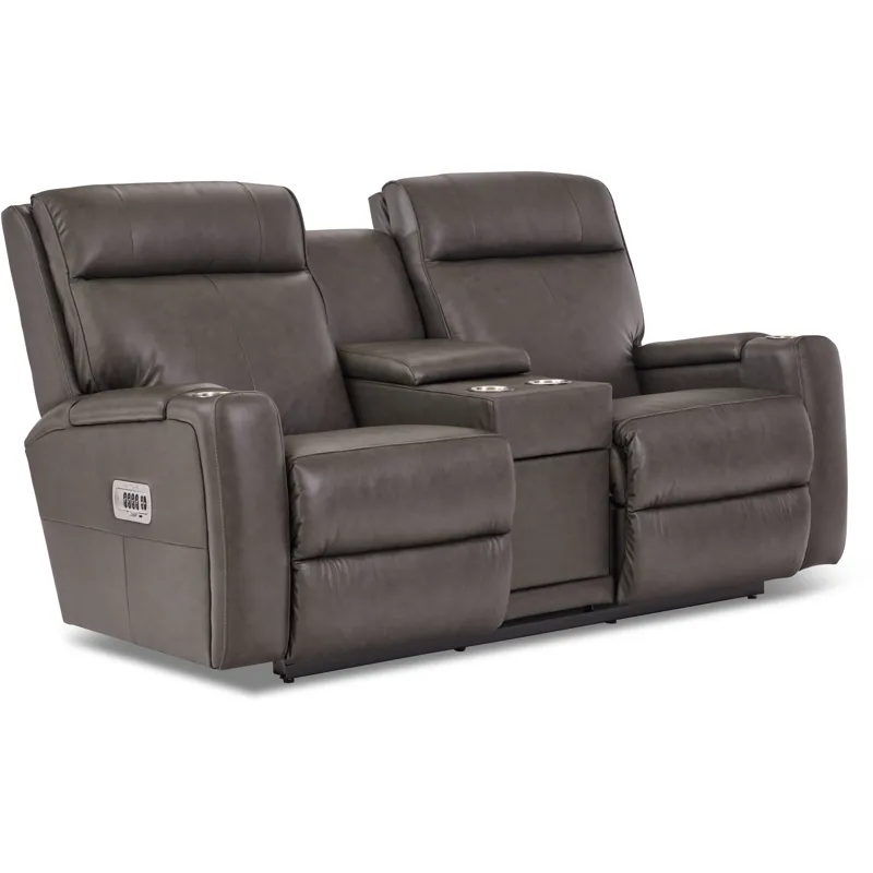 Ovation AudioLuxe Power Wall Reclining Loveseat w/ Console, Headrest &amp; Lumbar