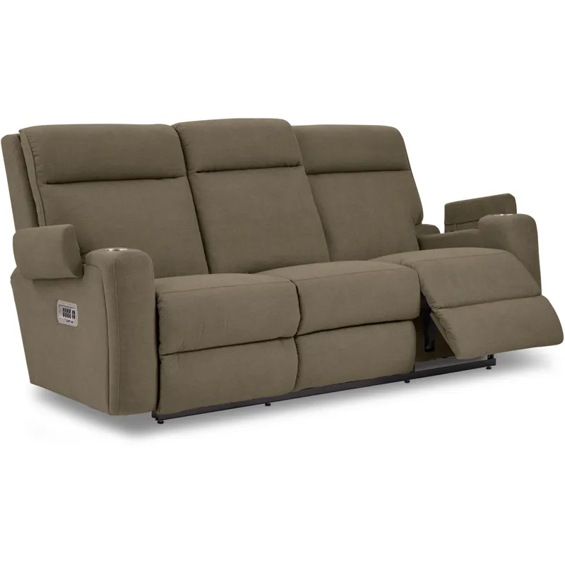 Ovation AudioLuxe Power Wall Reclining Sofa w/ Headrest, Lumbar &amp; Storage Drawer