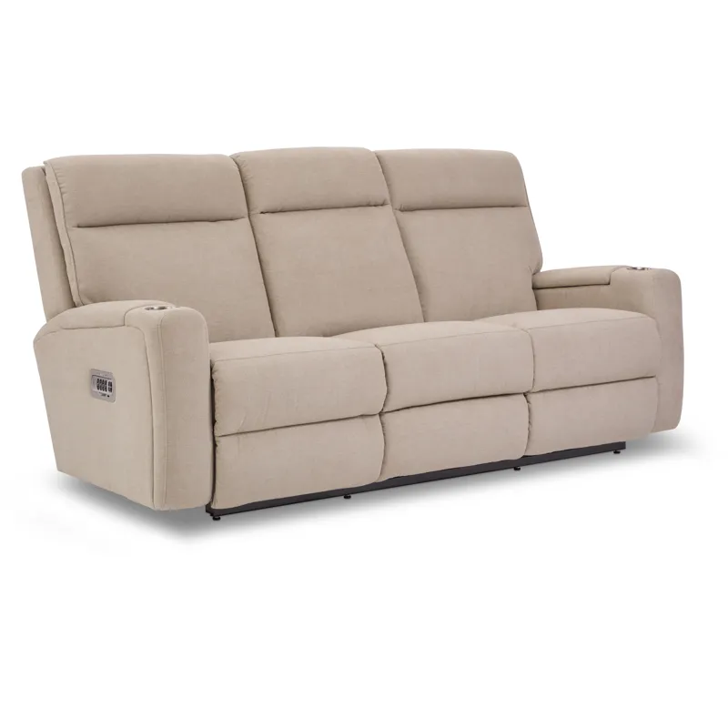Ovation AudioLuxe Power Wall Reclining Sofa w/ Headrest, Lumbar &amp; Storage Drawer