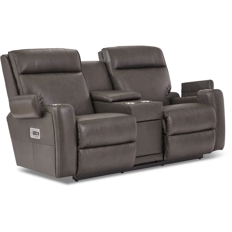 Ovation AudioLuxe Power Wall Reclining Loveseat w/ Console, Headrest &amp; Lumbar