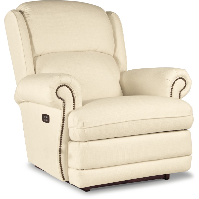 Kirkwood Power Rocking Recliner w/ Brass Nail Head Trim P10768 by LaZ