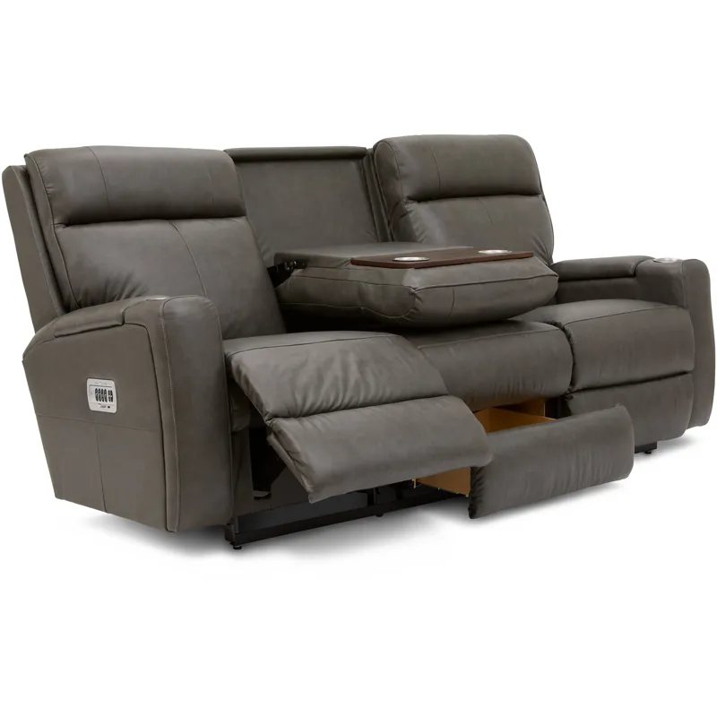 Ovation AudioLuxe Power Wall Reclining Sofa w/ Headrest, Lumbar &amp; Storage Drawer