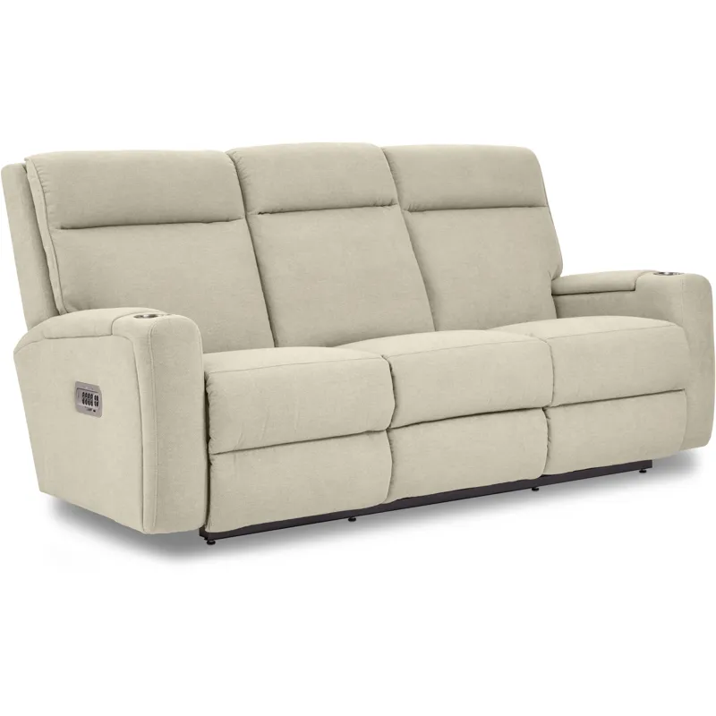 Ovation AudioLuxe Power Wall Reclining Sofa w/ Headrest, Lumbar &amp; Storage Drawer