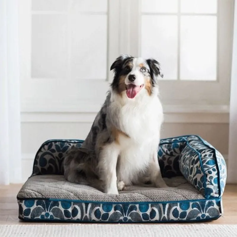 Sadie Sofa, Blue Jacquard