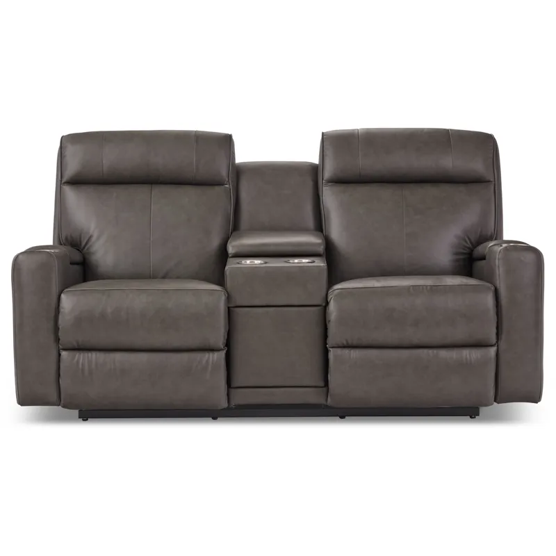 Ovation AudioLuxe Power Wall Reclining Loveseat w/ Console, Headrest &amp; Lumbar