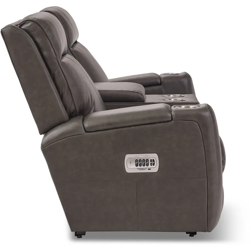 Ovation AudioLuxe Power Wall Reclining Loveseat w/ Console, Headrest &amp; Lumbar