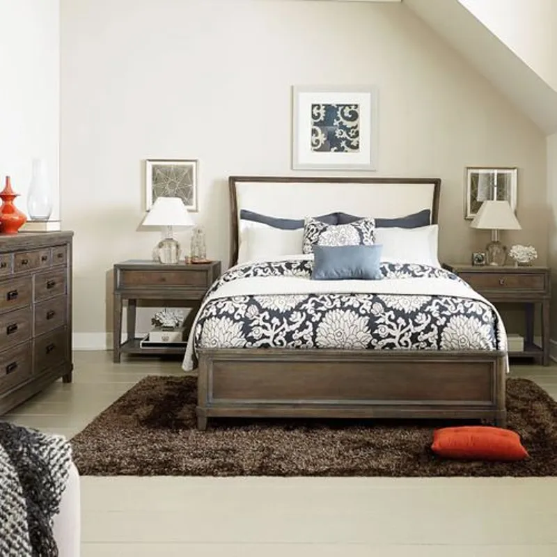 Park Studio King Upholstered Sleigh Bed Complete