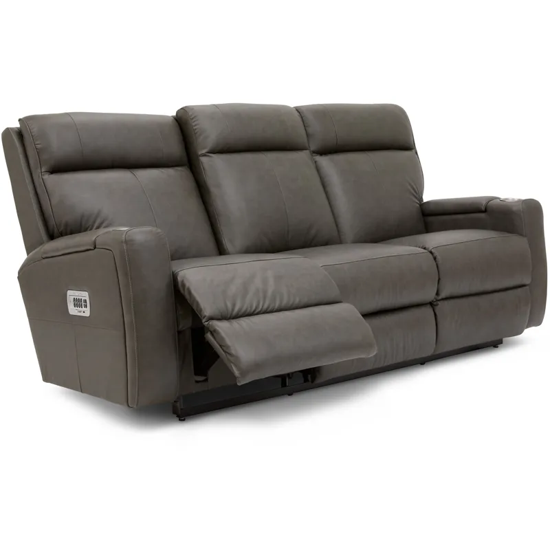 Ovation AudioLuxe Power Wall Reclining Sofa w/ Headrest, Lumbar &amp; Storage Drawer