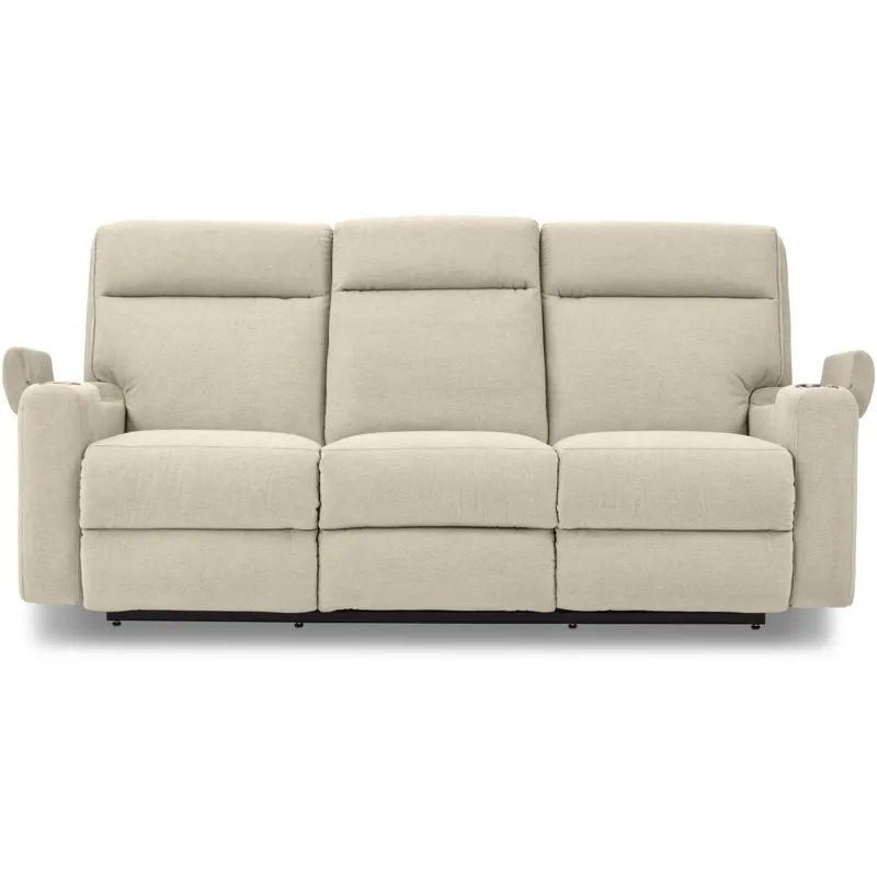 Ovation AudioLuxe Power Wall Reclining Sofa w/ Headrest, Lumbar &amp; Storage Drawer