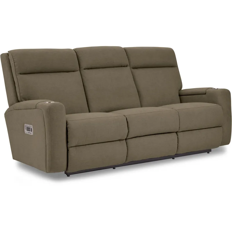 Ovation AudioLuxe Power Wall Reclining Sofa w/ Headrest, Lumbar &amp; Storage Drawer