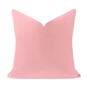 PINK SOLID VELVET 22X22 PILLOW
