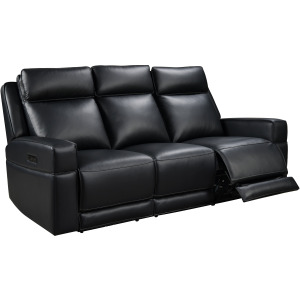 Valley P2 Power Reclining Leather Sofa - Black