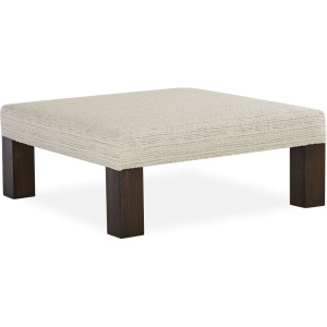 Leather Block Leg Bench Ottoman
