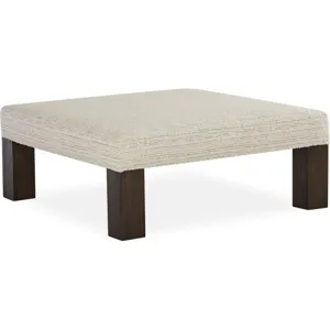 Leather Block Leg Bench Ottoman