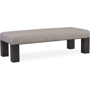 Leather Block Leg Bench Ottoman