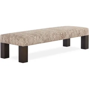 Leather Block Leg Bench Ottoman