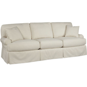 Slipcovered Three Cushion Extra Long Sofa