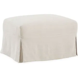 Slipcovered Ottoman
