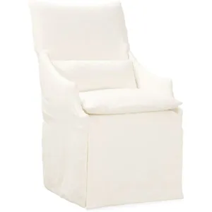 Slipcovered High Back Campaign Chair
