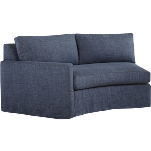 Slipcovered One Arm Curved Loveseat