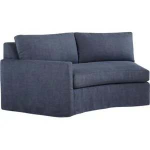 Slipcovered One Arm Curved Loveseat