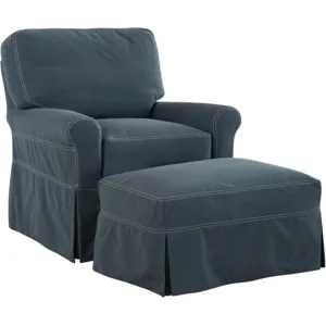 Slipcovered Swivel Chair