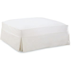 Slipcovered Cocktail Ottoman